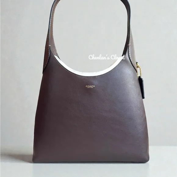 Coach Brooklyn Maple Brown Color Leather Shoulder Bag 28 - Picture 5 of 13